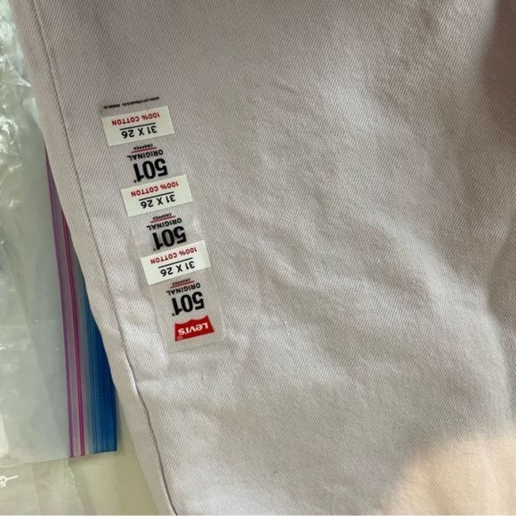 LEVIS WOMENS 501 ORIGINAL CROPPED HIGH RISE WAISTED FITTED STRAIGHT LEG RAW HEM - Picture 4 of 7